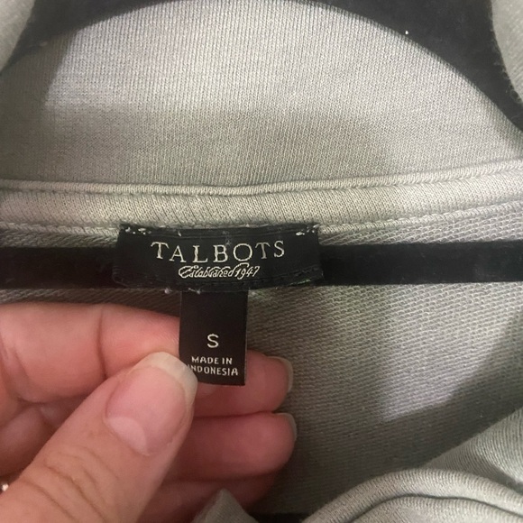 Talbots EUC size S sage green patch cargo pocket hooded zip up jacket - Picture 4 of 5